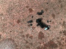 bits and pieces from inside the hoses - after picking them out thoroughly I vacuumed the hoses too.