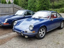 Albert Blue 1970 911 E on the left, Ossi Blue 1969 911S on the right.  A couple of great 911s!