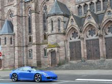 Photo opp in front of the church in Strasbourg, FR