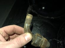 Corroded coolant pipe.  Right before the next image...