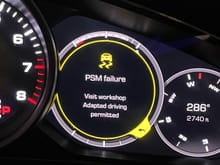 When I reconnected my battery, I got 5 error messages that came up: PSM Failure; Airbag System failure; Steering system failure (steering angle recalibration needed); Drive Distribution system error; and Auto Start / Stop failure. 