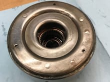 K1 drum, awaiting installation of its shims and needle bearing thrust washer. Note, I checked the clearance of the K1 clutch in the drum as per WSM Volume 3. Spec is 0.7mm - 1.2mm, this one was approximately 1.143mm (0.045"). Good enough for now.