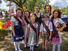 Some of the local kids dressed in traditional German clothes.