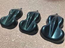 From left to right: Porsche Racing Green Metallic, Forest Green Metallic, Teal Green Metallic
