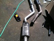 New exhaust with original muffler and flared tip which I like better