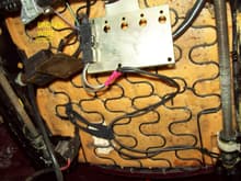 under side of driver seat '85 928s 8 way power. broken 'hot' wire to bottom control seat switch.