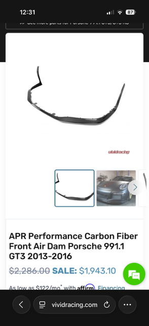 Exterior Body Parts - 991.1 GT3 front APR carbon Lip - New - -1 to 2027  All Models - Clifton, NJ 07011, United States