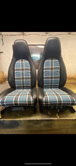 Interior/Upholstery - 993 OEM seats with Tartan pattern centers - Used - 1995 to 1998 Porsche 911 - Oviedo, FL 32765, United States