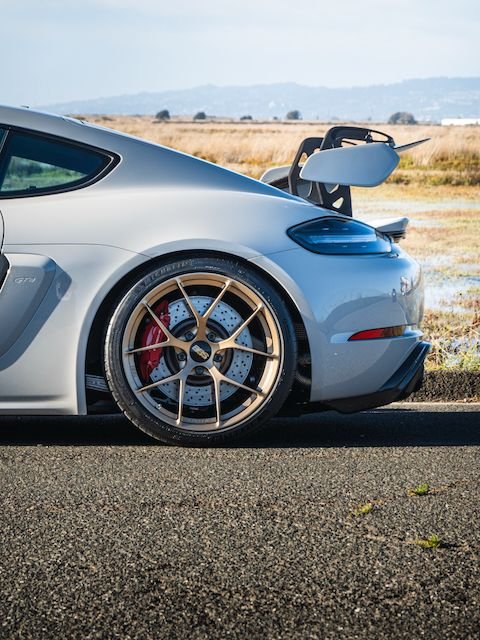 Exterior Body Parts - OEM Porsche GT4RS Rear Wing and JCR Risers for 718/981 GT4 - Used - 2016 to 2023 Porsche Cayman GT4 - Hayward, CA 94542, United States