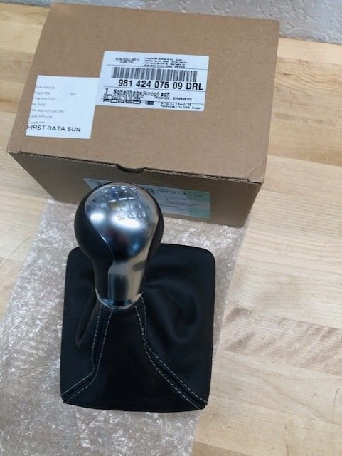2024 Porsche 718 - Shift Knob with boot - silver stitching - Accessories - $200 - Mill Creek, WA 98012, United States