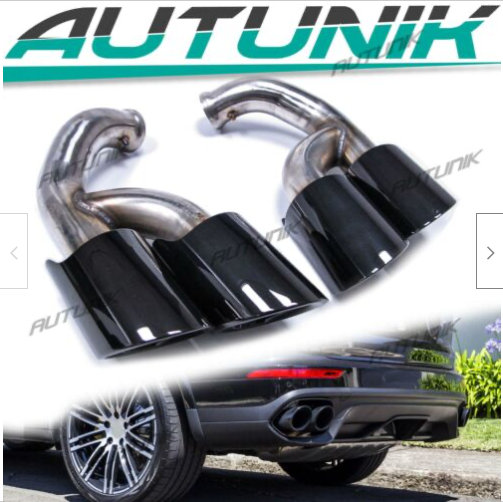 Black Exhaust/Muffler Twin Tips For 20142017 Porsche Cayenne V6 Engine