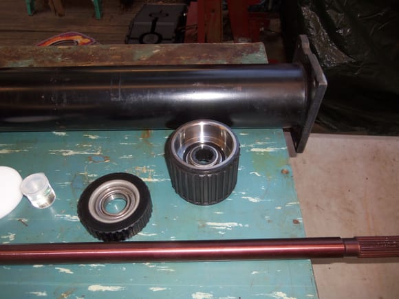 Front SuperBearing and original bearing housing for use as a guide.