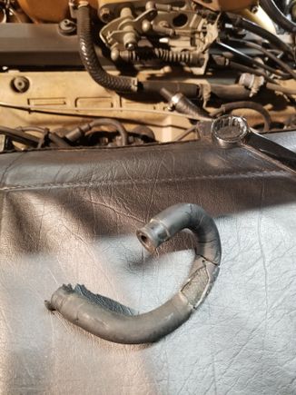 I found this fuel line on the the fuel regulator. It was replaced too. All my other lines are Greg Brown upgrades and/or replaced previously.