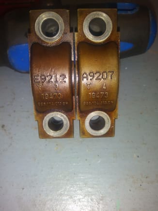 Two of the non-matching numbers.  The head and valve cover numbers are both different as well. 