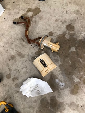 Here's what the pump looked like when removed ... it fell to pieces