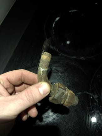 Corroded coolant pipe.  Right before the next image...