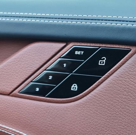 Stock photo from Frank’s gallery where he did the door panel, door handle, bezel, etc. in baseball leather.