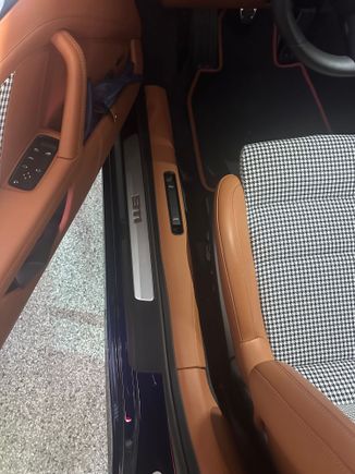 black plastic inner door sills replaced in leather