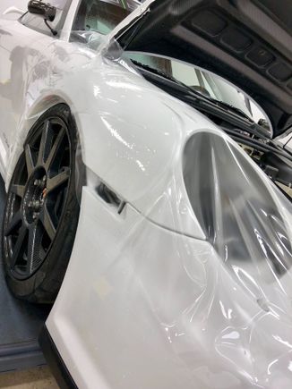 Paint protection film BEFORE it is custom cut and fitted to your vehicle!