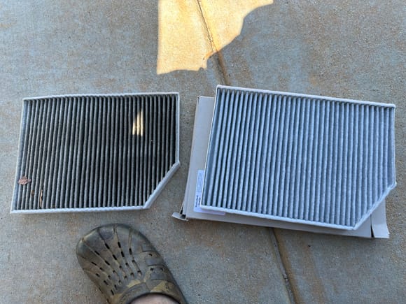 Old filter left and new filter right.  Yes looks like it did its job filtering.