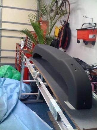 Primered bumper ready for final sanding