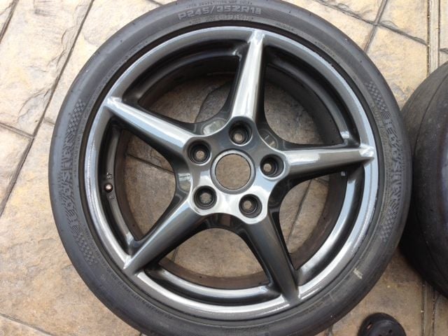 Wheels and Tires/Axles - FS: Set of 18" OEM Carrera III wheels in graphite metallic on Hoosier R6's - Used - Houston, TX 77041, United States