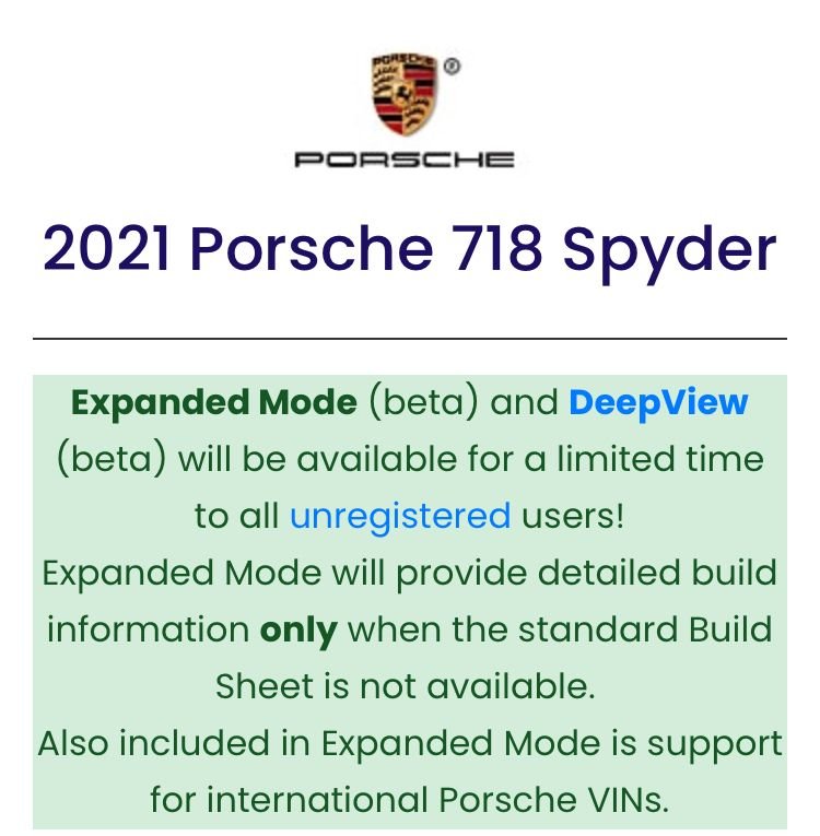 Complete build code list? Rennlist Porsche Discussion Forums