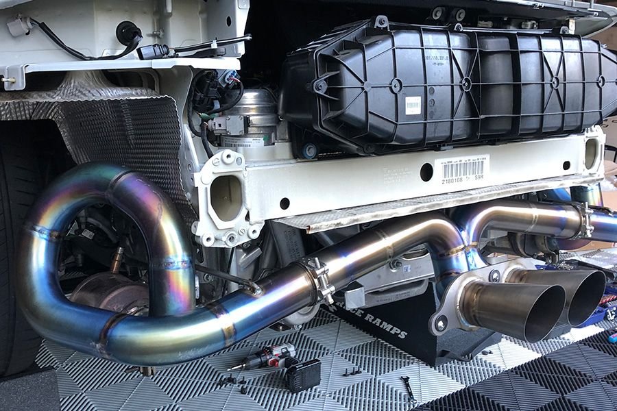 JCR 991 GT3/RS TITANIUM RACE PIPE + JCR TITANIUM EXHAUST TIPS