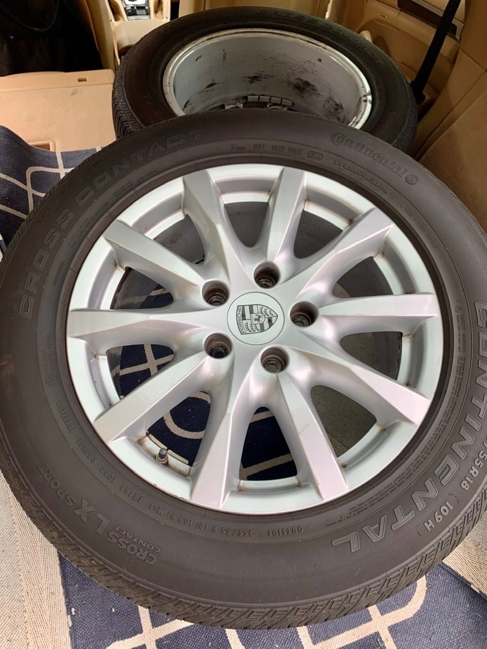 Wheels and Tires/Axles - porsche OEM (BBS) 18" Wheels and 255/55 R18 CrossContact LX Sport Tires - with TPMS - Used - 2011 to 2019 Porsche Cayenne - Palo Alto, CA 94306, United States