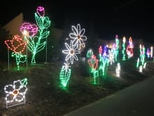 Endless lights and displays along the path