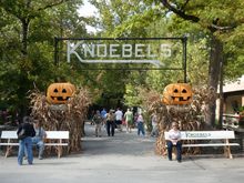 One of the entrances with Halloween decor