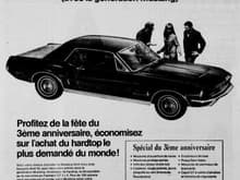 1967 mustang , publicit  en fran ais