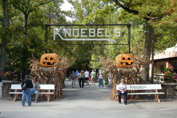 One of the entrances with Halloween decor