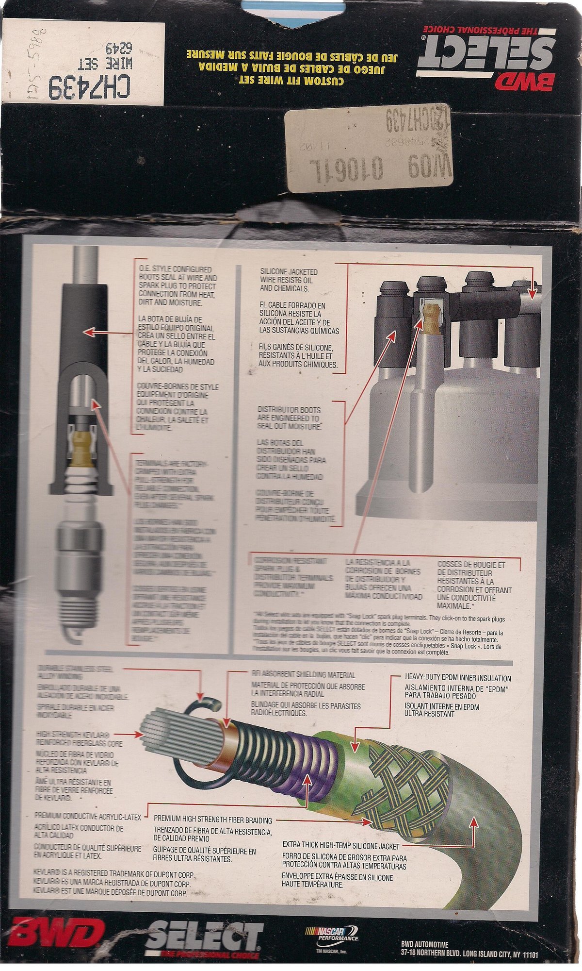 Engine - Electrical - NOS 7mm Silicone-Stainless Ignition-Wire Set -- 4-cylinder redblock -- BWD CH7439 - New - -1 to 2024  All Models - Ferndale, MI 48220, United States