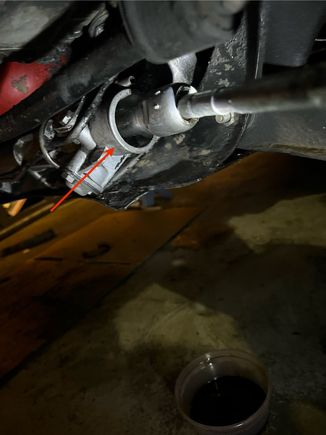 Leaking from the red arrow 