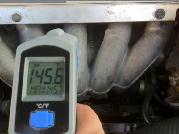Opperating temp of Intake after installing 7mm IPD phenolic intake spacer.