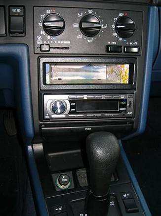 With the new stereo and dash pocket.