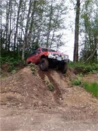 Just having a bit of fun in the gravel banks. Made a trail into the tree's behind the Runner earlier that day.