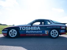 Side shot in the shade detailed the Toshiba ISG livery from 1989/1990 seasons intact.