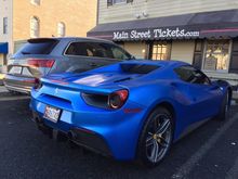 Matte Blue Ferrari 488 GTB Spider spotted in Gaithersburg, Maryland. What a gorgeous color on this beauty. Credit to Carson Schalk.