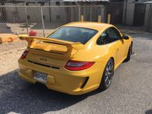 Yellow Porsche GT3 registered from Maryland. 
Photos are taken from Nick Streitz.