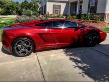 2005 Gallardo with carbon fiber steering wheel and stick shift.