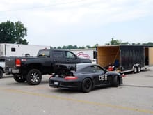 with truck and trailer at Road Atlanta