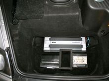 Amp and gear under luggage space