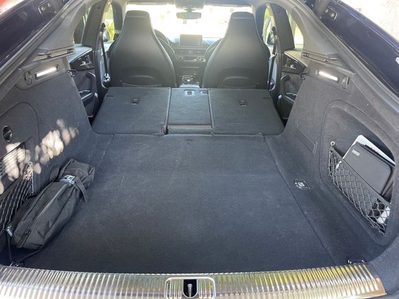 Trunk with rear seats folded, you can sleep in it.
