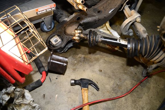 Use a hammer to knock out the casing from the rollers.