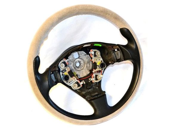 Original OEM worn out Maserati alcanatra steering wheel