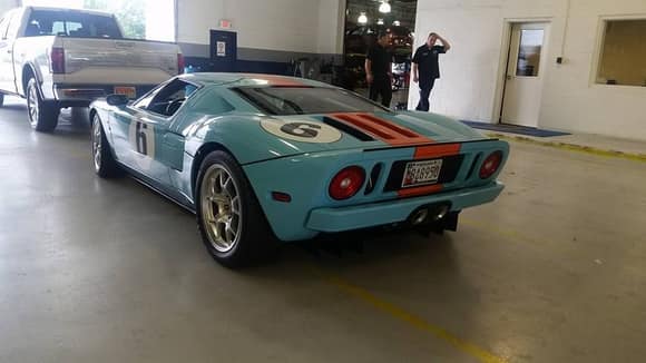 Awesome Ford GT Heritage Livery Edition spotted somewhere in Maryland. 
Photo by Vince Harris.
