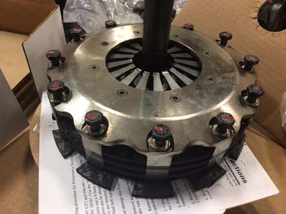 Clutch after being pulled for measurements.