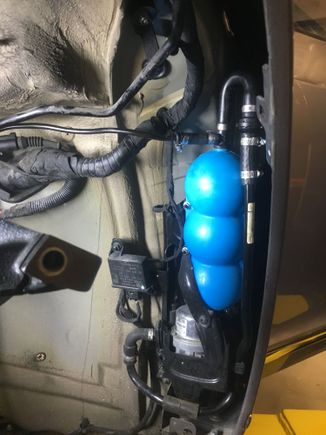 Completed,  you can see the factory hose connection just on the other side of the nipple...